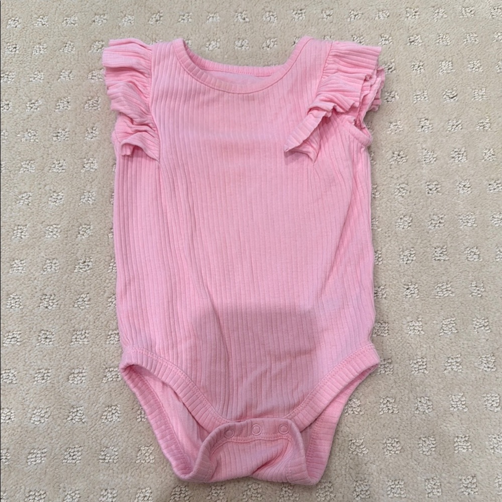 Cat & Jack Pink Ruffle Sleeve Bodysuit